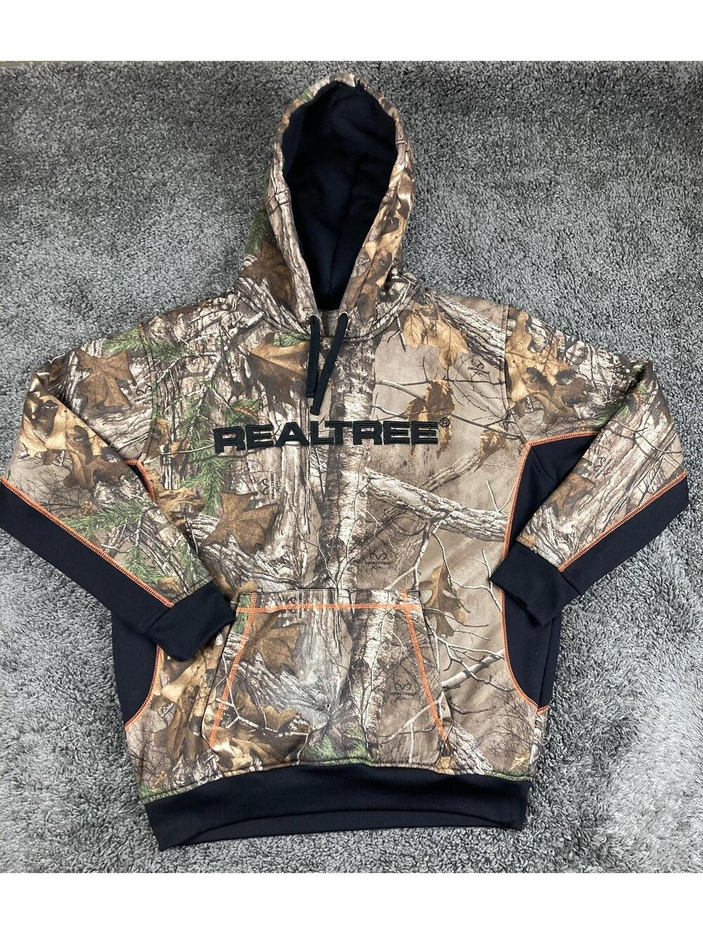 Realtree Camo Hoodie Men's Mile Stone Hunting Camouflage Fleece Sweatshirt Sz XL